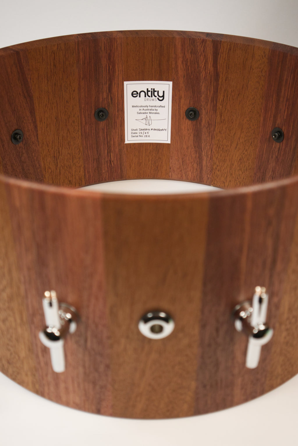 CUSTOM MAHOGANY & JARRAH BLOCK SNARE DRUM