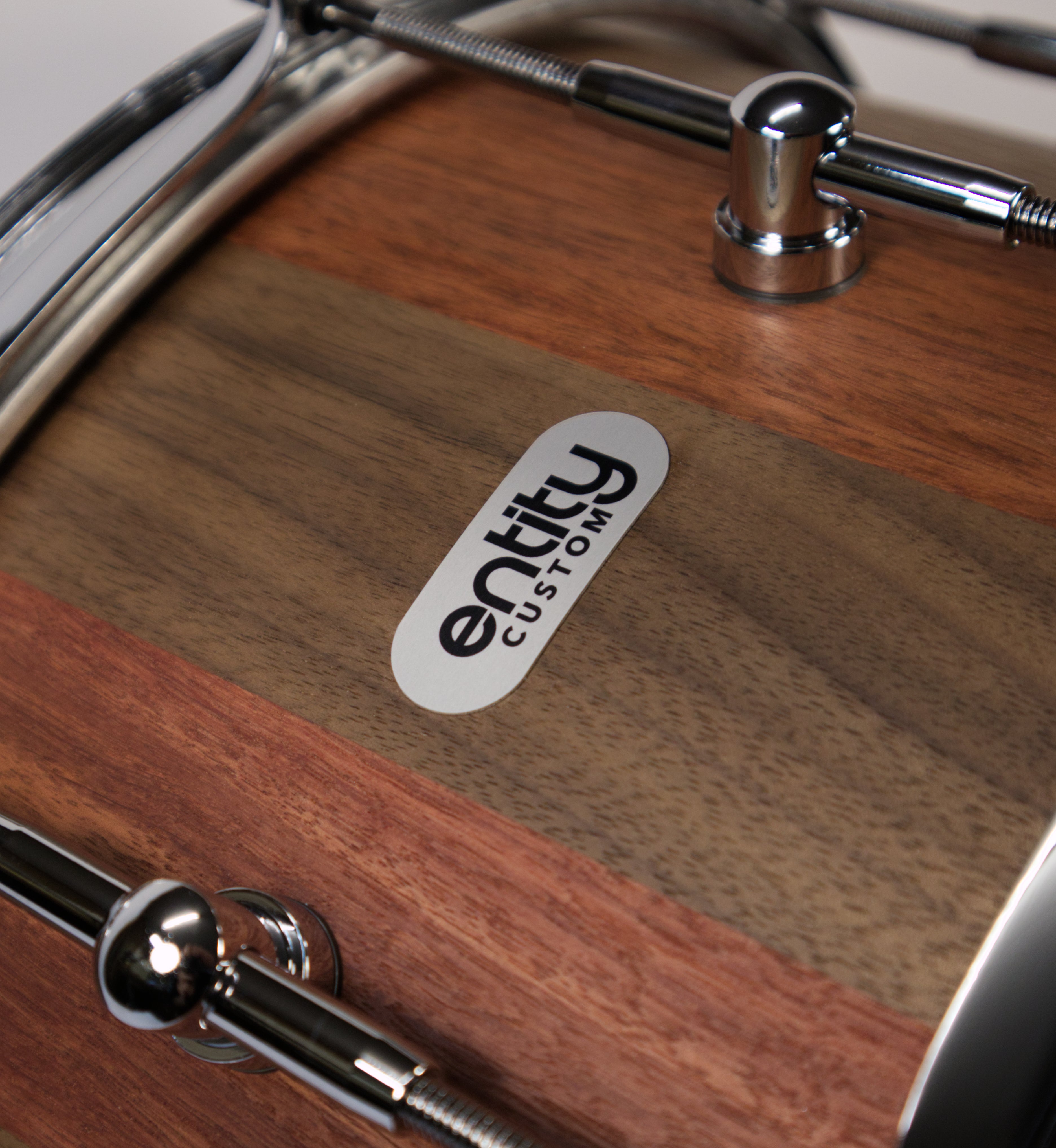 CUSTOM WALNUT & JARRAH BLOCK SNARE DRUM