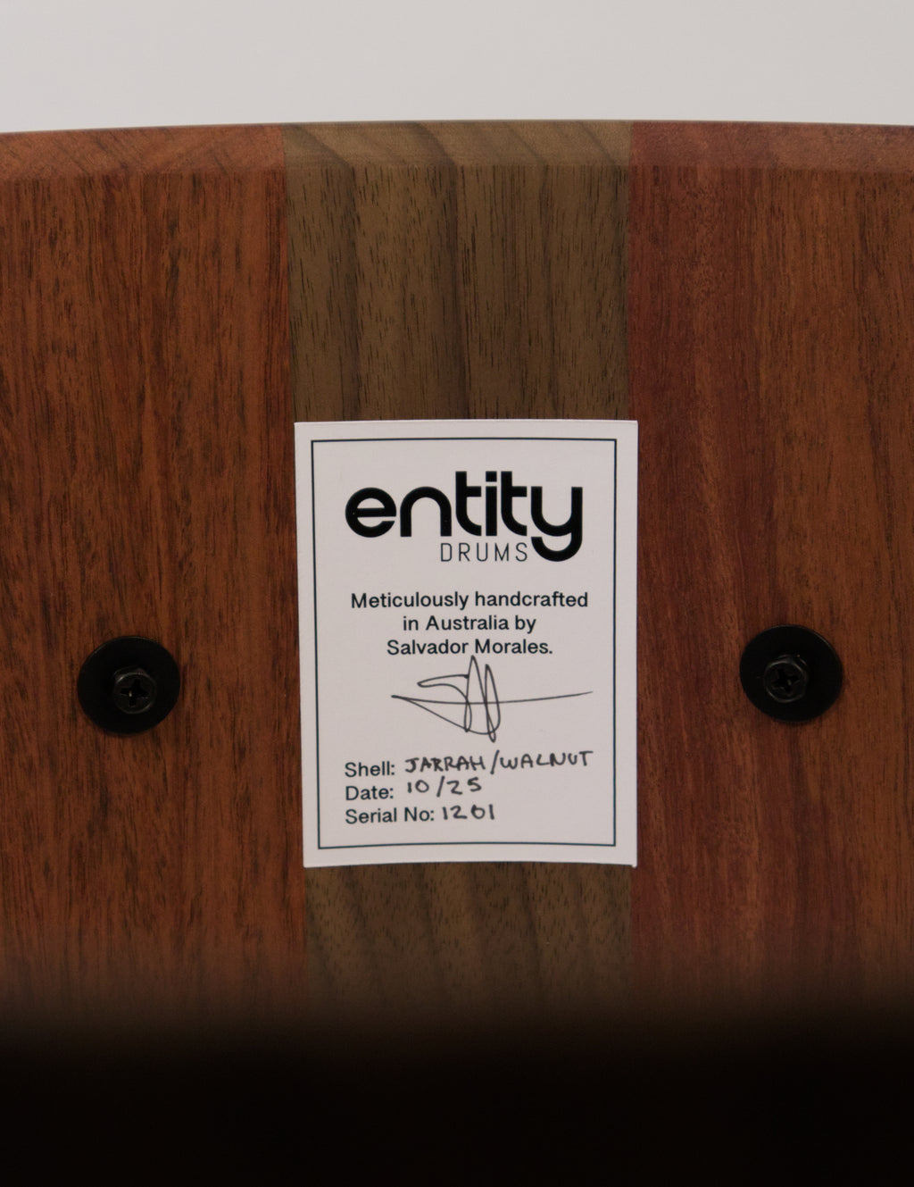 CUSTOM WALNUT & JARRAH BLOCK SNARE DRUM